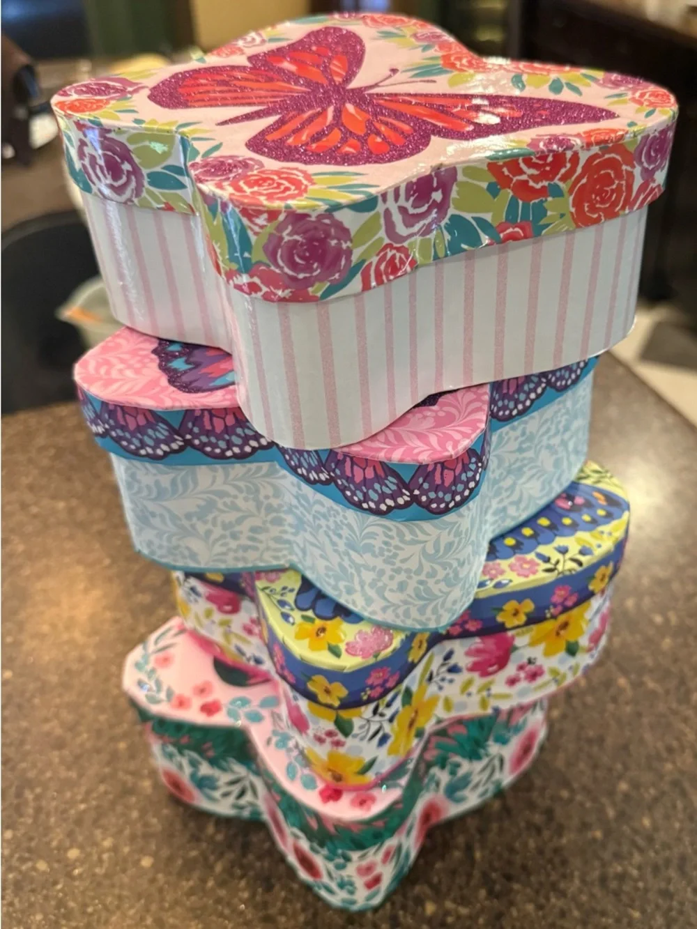 Butterfly Colorful Decorative Storage or Gift Boxes - Set of 4